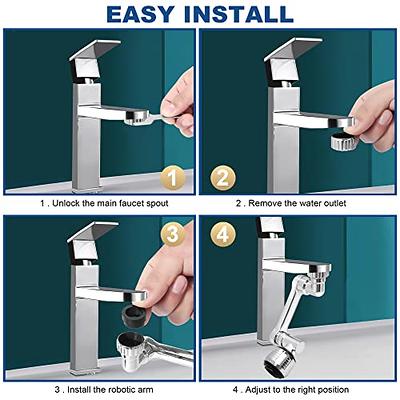 1080° Swivel Robotic Arm Swivel Extension Faucet Aerator Extender Tap  Universal