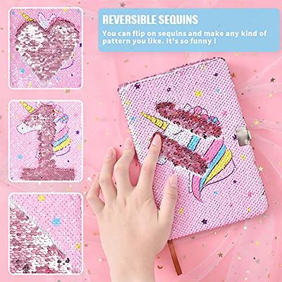 WERNNSAI Sequins Unicorn Journal Set for Girls - Unicorn Kids Diary with  Lock Notebook Journal Birthday Christmas Gift DIY A5 Secret Diary Unicorn  Gel Pen Bracelet Key-chain with Locks and Keys 