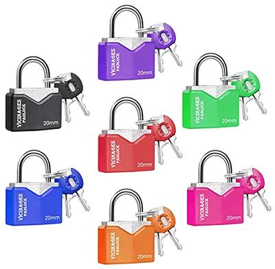 8 Pack Padlock Small Padlock with Key for Luggage Lock, Backpack, Gym Locker Lock, Suitcase Lock, Classroom Matching Game and More, Size: 2 in, Yellow