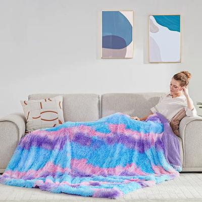 BEAUTEX Faux Fur Throw Blanket, Soft Sherpa Fluffy Blankets, Warm Thick  Plush Flannel Blanket, Luxury Fuzzy