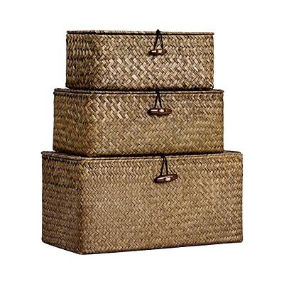 DUOER Storage Basket Wicker Baskets for Organizing with Handle Decorative Storage  Bins for Countertop Toilet Paper Storage Basket for Toilet Tank Top Small  Baskets Set (Set of 2,natural) - Yahoo Shopping