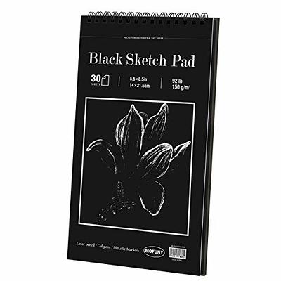 5.5 x 8 Black Hardbound Sketchbook - Drawing Paper Pads - Art Supplies & Painting