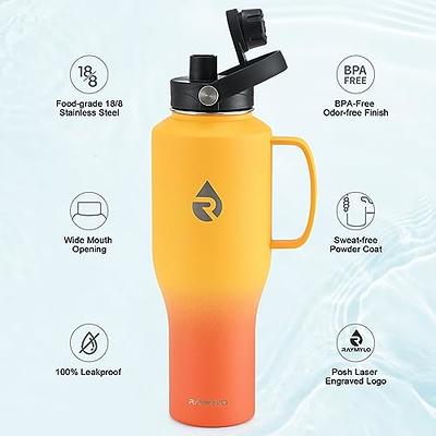 RAYMYLO Water Bottle 32oz, Insulated Tumblers with Handle & Straw