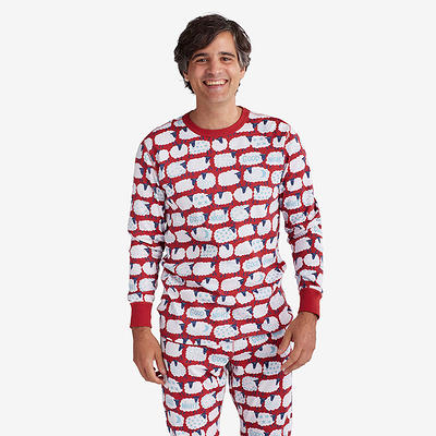 Matching Family Pajamas, Animals Whimsy, Holiday, Pattern Print, Men's  Pajama Set - Blue/ Red/ White, Size XL, Cotton