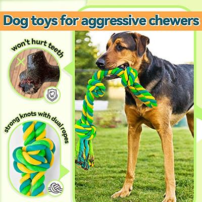 XXL Large Dog Toys Ropes for Aggressive Chewers,5 Knots Nearly Indestructible Cotton Rope for Large Breed,Heavy Duty Dog Chew Toys for Medium Dogs