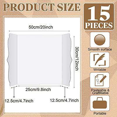 12 Pieces 48 x 36 Inches Trifold Poster Board for Science Fair Project  Presentation White Trifold Poster Board Large Portable Display Board for  Memorial Photo Collage Meeting