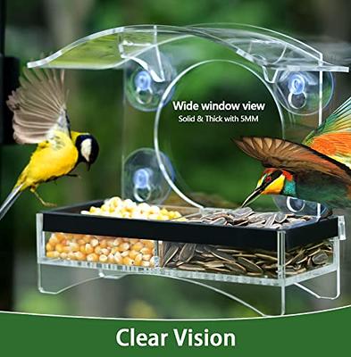 Window Bird Feeders for Outside with Strong Suction Cups Home Bird Feeder, Transparent  Bird House Cat Kids and Elderly Viewing Bird Feeder for Window Perch  (Polyurethane) - Yahoo Shopping
