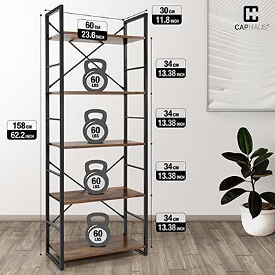 Caphaus 4 Tier Free Standing Shelf , 24 Inch Width Bookshelf