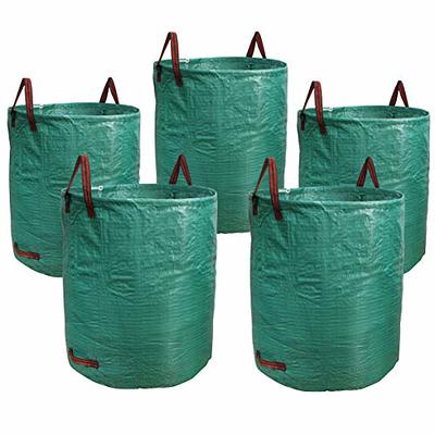 Pilntons 4 Pack 72 Gallons Reusable Yard Waste Bags with Lid Extra Large  Lawn Leaf Bags Heavy Duty with 4 Handles Garden Waste Bags Container for