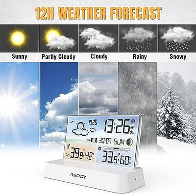 Raddy WM6 Weather Station, Wireless Thermometer Hygrometer