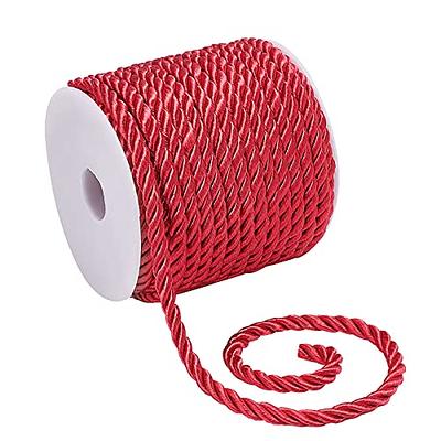 PH PandaHall 19.6 Yard Red Silk Rope 3-Ply Christmas Cording 5mm Twisted Cord  Rope Twisted Cord Trim Braided Twisted Rope for Christmas Valentine Party  Gift Bag Curtain Costume Decor DIY Crafts 