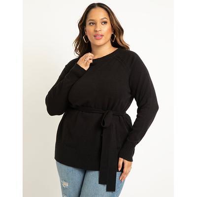 Plus Size Women's Relaxed Tunic Sweater With Belt by ELOQUII in