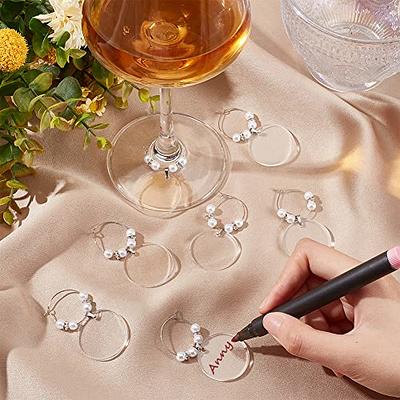 10PCS Personalized Decorating Blank Cork Wine Glass Ring Charms