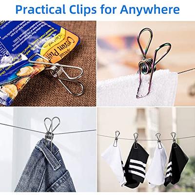 40 Pack Wire Clothes Pins Heavy Duty Outdoor, Stainless Steel ClothesPins  for Hanging Clothes, Metal Clothes Pegs, Clothing Clips, Laundry Pins 2.0mm