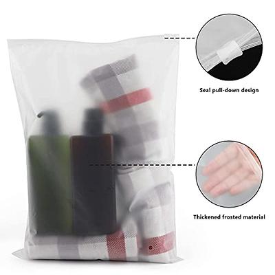 Frosted Zipper Plastic Bags for Clothes, 100 Pcs 10x13 Inch