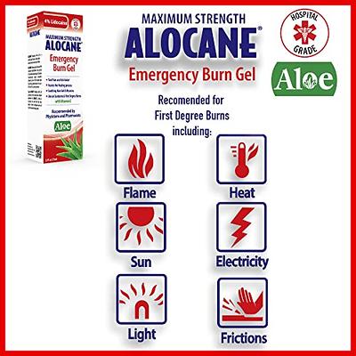  Alocane Maximum Strength Emergency Room Burn Gel, 2.5 Fluid  Ounce - Pack of 2 : Health & Household