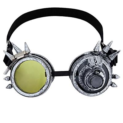 Steampunk Spikes Goggles With Dark Lens - Metallic Gold