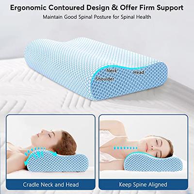 Cushion Lab Extra Dense Ergonomic Cervical Pillow for Firm Neck Support - Orthopedic Contour Pillow for Back/Side Sleeper Neck Relief