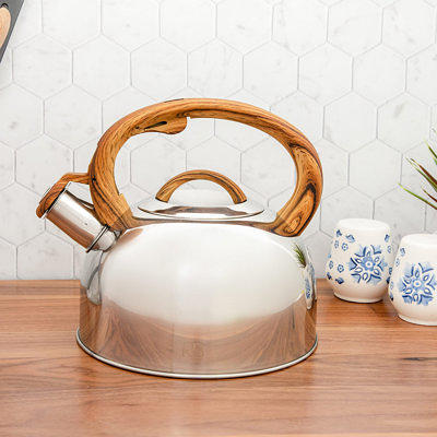 Stainless Steel Whistling Tea Kettle For Hotel, Flat Bottom