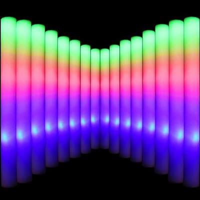  Glow Sticks Bulk -36 Pcs LED Foam Glow Sticks Glow in The Dark  Party Supplies, 3 Modes Colorful Flashing Glow Batons for Party, Wedding,  Birthday, Raves, Concert, Festivals, Kids Party Favors 