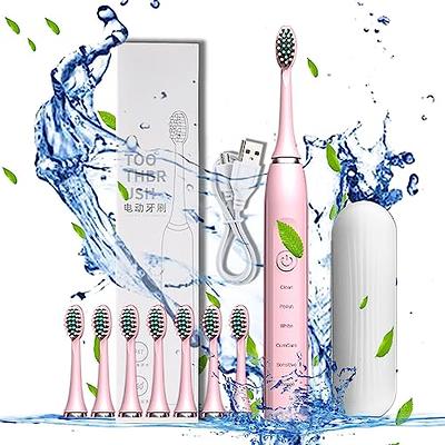 crgrtght Electric Toothbrush, Electric Toothbrush with 8 Brush Heads,with  Toothbrush Box, 5 Cleaning Modes,Electric Toothbrush Rechargeable,Smart