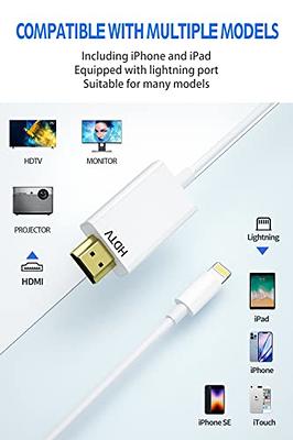 Lightning to HDTV Digital AV Adapter( Apple MFI Certified) 1080P HD Video  HDMI Sync Screen Connector Cable with Charging Port Compatible with iPhone