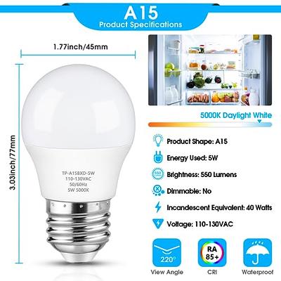 2 PACK Refrigerator Light Bulb LED 40W Waterproof Frigidaire