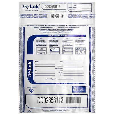 Tamper Evident Security Bags, Clear Poly, 3.5 x 7 in, Packs of 100