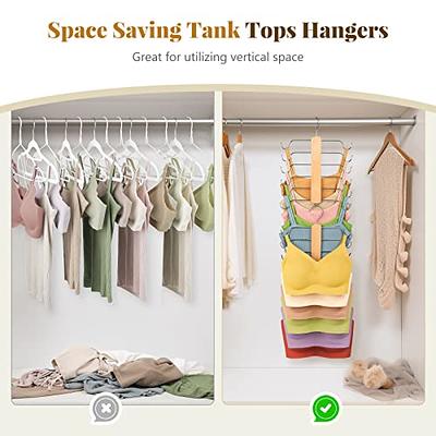 2 Pieces Space Saving Bra Organizer with Wood Tank Top Hanger