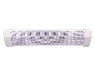 Baseboarders BC001-72 Basic Series 6 ft. Galvanized Steel Easy Slip-On Baseboard Heater Cover in White