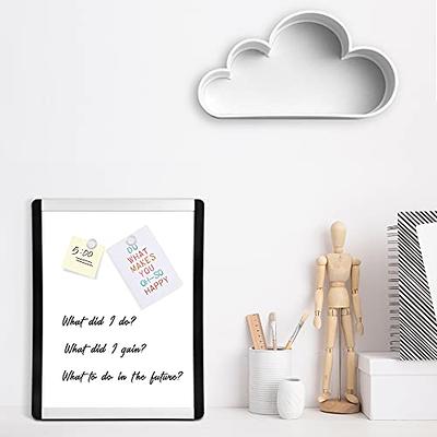 Basics Small Dry Erase Whiteboard, Magnetic White Board with Marker and Magnets - 8.5 x 11, Plastic/Aluminum Frame