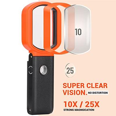 Nazano Magnifying Glass with 12 LED Lights, 30X Double Glass Lens Handheld Illuminated Magnifier Reading Magnifying Glass with for Seniors Read, Coins