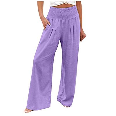 DGZTWLL Business Casual Pants for Women Trendy Plus Size High Waisted  Stretch Straight Wide Leg Work Pants Trousers Pockets : :  Clothing