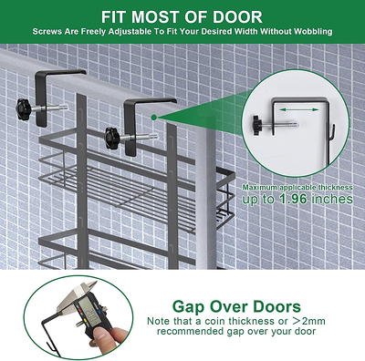 Over the Door Shower Caddy, 5-Tier Adjustable Hanging Shower Organizer  Rustproof Metal, Silver 