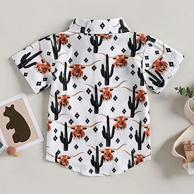 Boys' Short Sleeve Woven Fish Printed Button-down Shirt - Cat