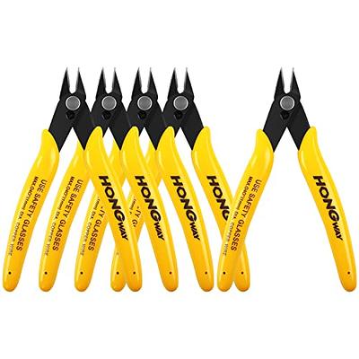 Rongon 5 Wire Cutters Ultra Sharp Side-Cutting Pliers Diagonal Side Cutter  for Crafting Jewelry Making Floral Snips Wire Cutter, Yellow