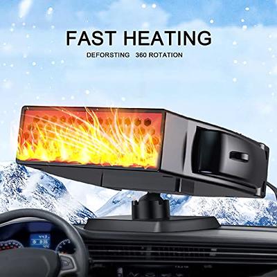 1pc Black Portable Abs Car Heater Defroster Windshield Defogger