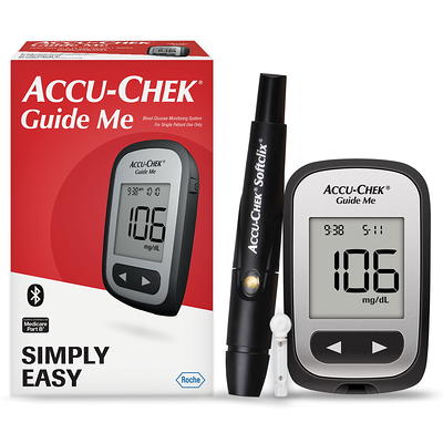 Accu-Chek FastClix Glucose Monitor Kit for Diabetic Blood Sugar Testing:  Guide Me Meter, FastClix Lancing Device & 108 Lancets, 100 Guide Test  Strips, and Control Solution (Packaging May Vary) 