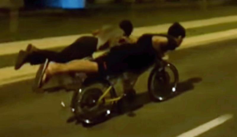 Wannabe Rempit Kids Take Joyride With Modified Bicycles On Plus