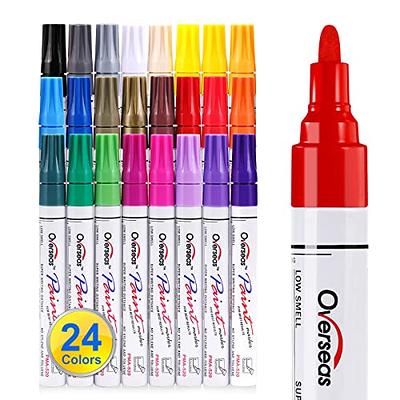 AROIC Paint Markers, 28 Colors Oil-Based Waterproof Paint Marker Pen Set.  Posca Paint Markers for Rock, Wood, Metal, Plastic, Glass, Canvas, Ceramic  & More! Safe and odorless.