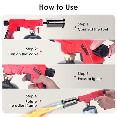 Propane Torch Gun Charcoal Starter Camp Grill Torch Outdoor Flame Thrower