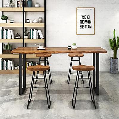 Industrial Rectangular Bar Height Table Small Dining Table for Breakfast  Nook Metal Black