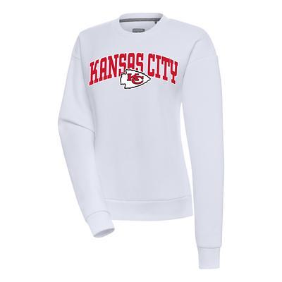 Women's Antigua Heathered Gray Kansas City Chiefs Victory Logo Pullover  Sweatshirt 