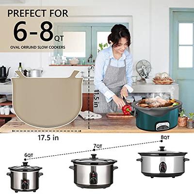 Slow Cooker Liners Divider, Large Size Crock Pot Liners Divider Insert  Reusable Silicone Cooking Liner Dishwasher Safe, Fit 6qt To 8qt For Slow  Cooker