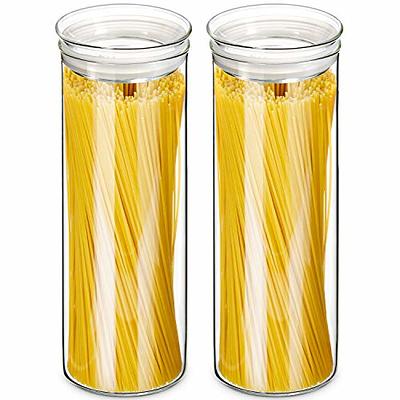 ZENS Glass Canisters with Glass Lids, Airtight Sealed 65.5 Fluid Ounce Tall  Storage Jars Spaghetti Containers