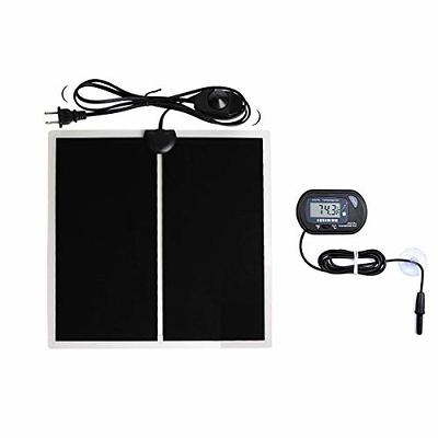 MQ Reptile Terrarium Heat Pad with LCD Digital Thermometer, 5.5 x