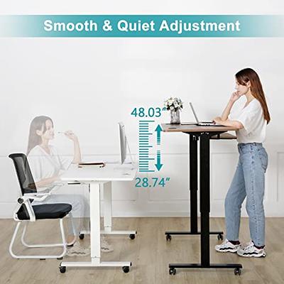  WOKA 55 x 28 Inch Electric Standing Desk with Wheels, Height  Adjustable Stand up Desk with a Monitor Stand Riser, Standing Computer Desk  with Memory Controllers, Adjustable Desks for Home Office 