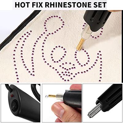 Applicator Rhinestone Setter Hot Fix Applicator Wand Tool Bedazzler Kit Set  with 7 Tips & Hot-fix Rhinestones, Violet