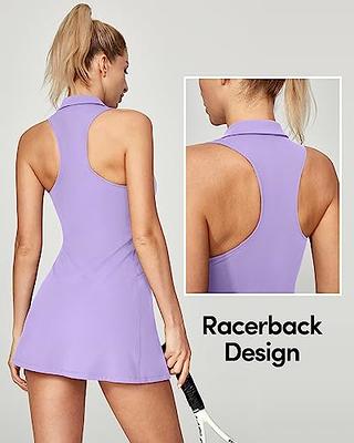 Women Tennis Dress with Built-in Bra and Pockets Shorts Racerback Athletic  Dresses 