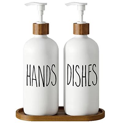 Gaussra Kitchen Soap Dispenser Set with Silicone Tray - Brushed Nickel, Stainless  Steel Glass Soap Dispenser Bathroom, Modern Farmhouse Decor, Refillable  Hand Dish Soap Dispenser for Kitchen Sink - Yahoo Shopping